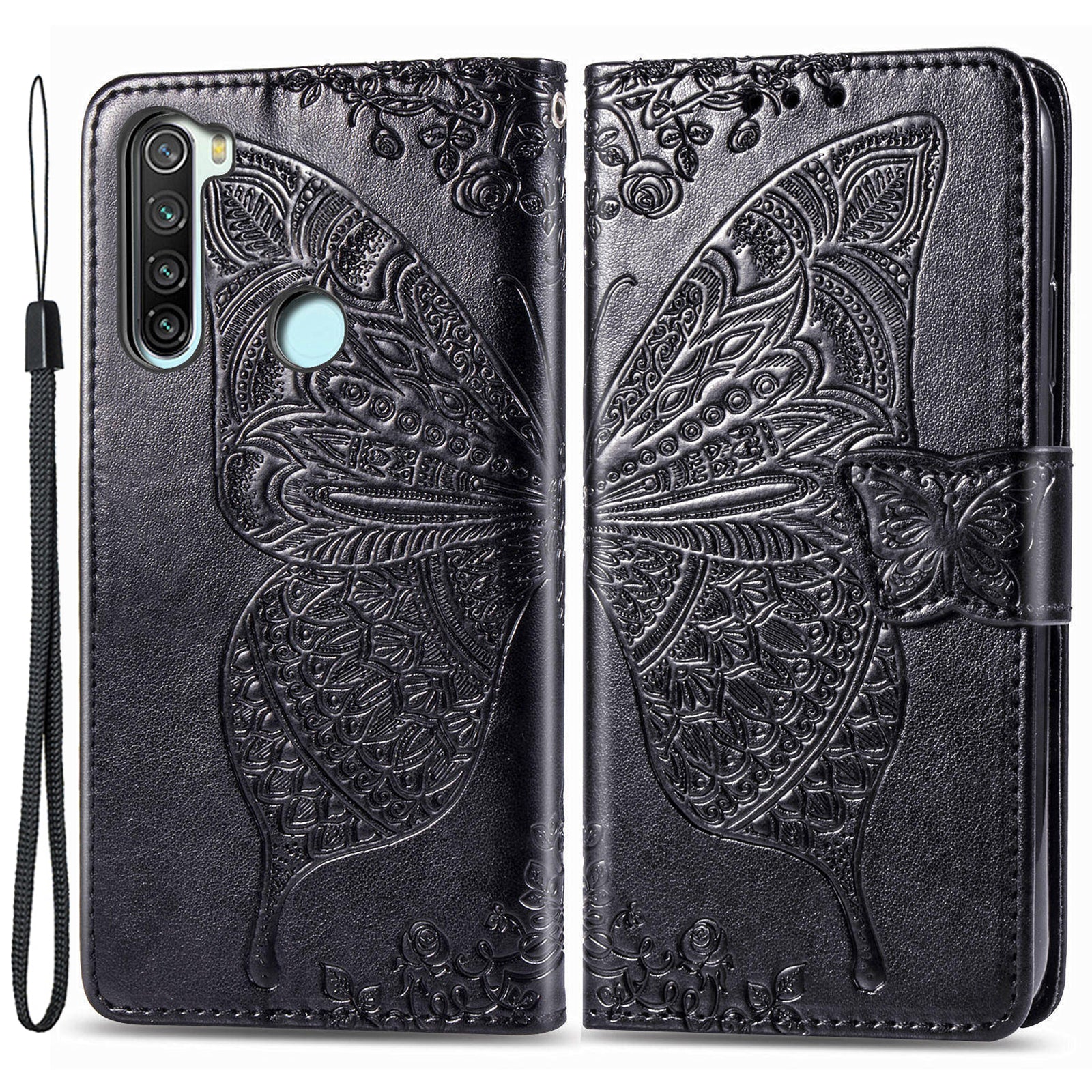 Imprinted Butterfly Pattern Phone Case for Xiaomi Redmi Note 8T Magnetic Clasp PU Leather Stand Wallet Phone Cover Imprinted Butterfly Pattern Phone Case for Xiaomi Redmi Note 8T Magnetic Clasp PU Leather Stand Wallet Phone Cover